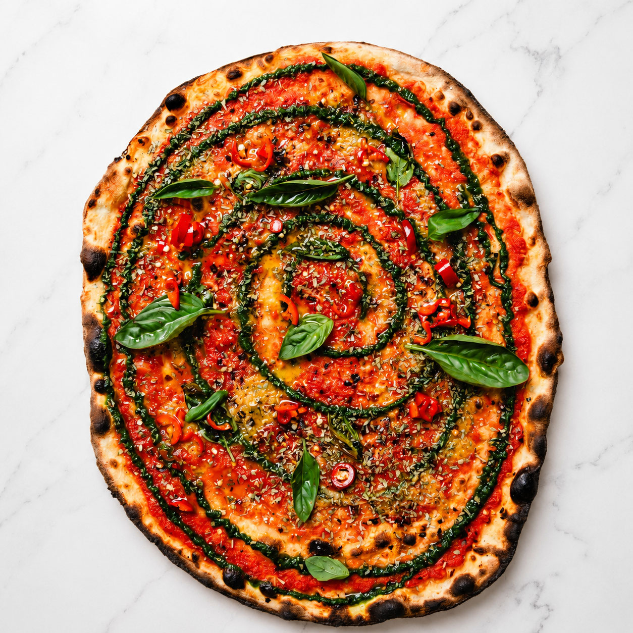 170 Grammi Marinara Pizza = San Marzano, Garlic, Chilli, Parsley, Oregano, Basil, Coratina Extra Virgin Olive Oil