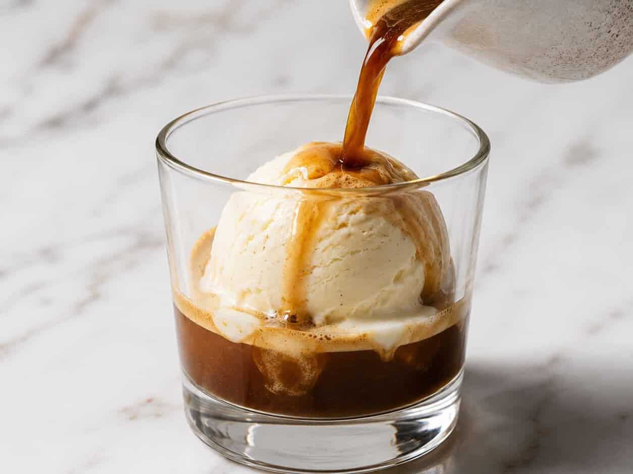 Affogato - Creamy Scoop of Vanilla Gelato Drowned in a shot of Hot Espresso