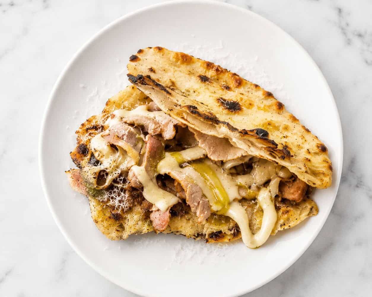 Crocchante Bianca - Crispy Crust, Porchetta alla Romana, Pecorino Romano