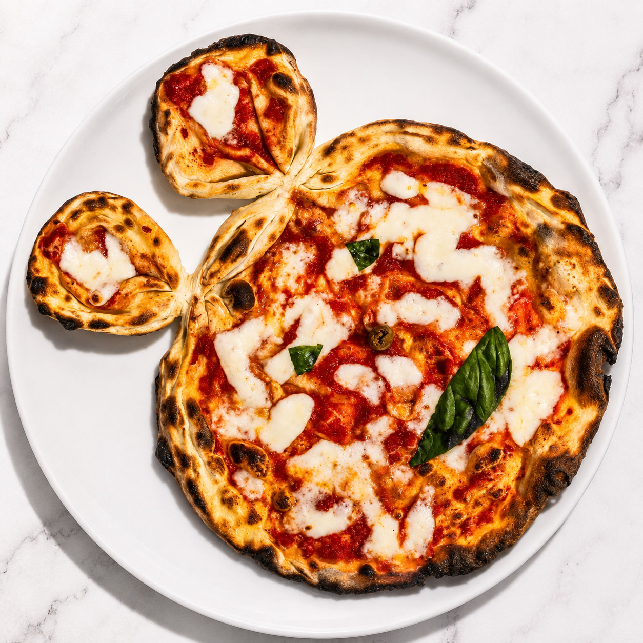 Kids Mickey Mouse Pizza - Choice of Cheese, Ham, Mushrooms, Olives or Salame