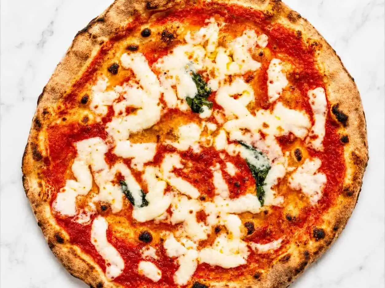 Margherita Classica Pizza - San Marzano, La Stella Buffalo Mozzarella, Pecorino Romano, Parmigiano Reggiano, Basil, Coratina Extra Virgin Olive Oil