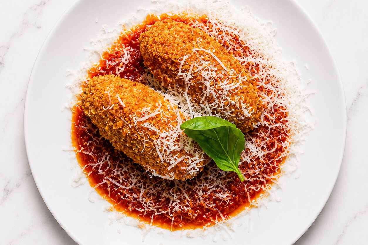 Suppl&igrave; di Riso al Telefono - Roman Style Arancini. Pomodoro San Marzano, La Stella Buffalo Mozzarella, Pecorino Romano