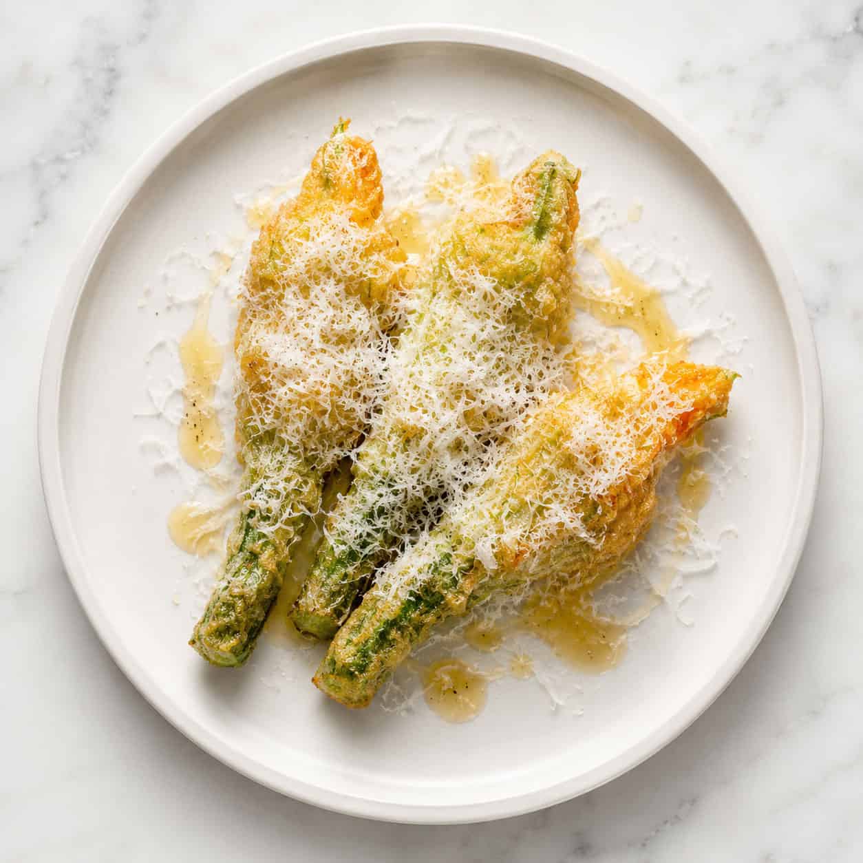 Zucchini Flowers - Zucchini Flowers, Buffalo Ricotta, Pecorino Romano, Truffle Honey